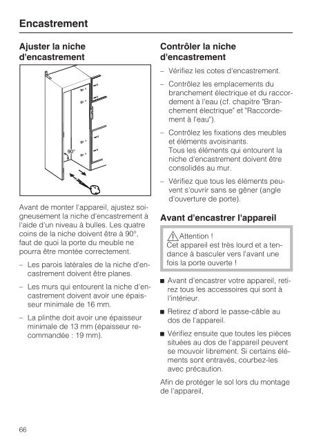 Miele KFN 15943 D edt/cs - Mode d'emploi et instructions de montage