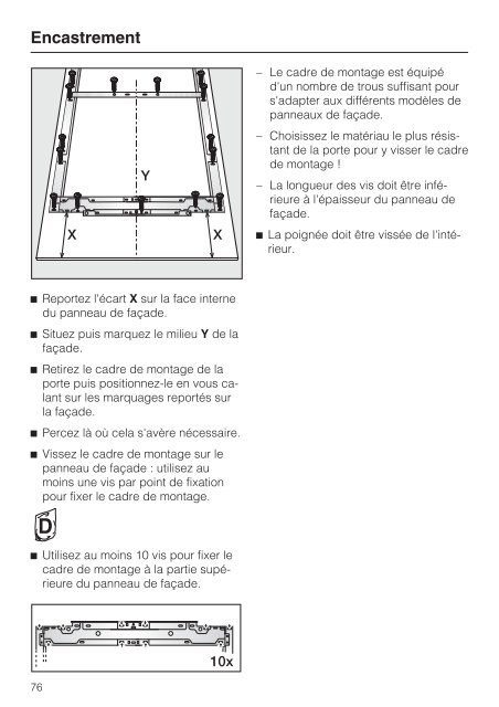 Miele KFN 15943 D edt/cs - Mode d'emploi et instructions de montage