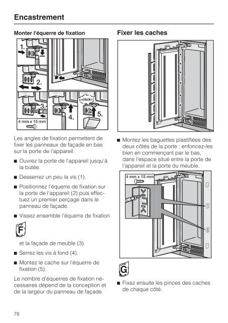 Miele KFN 15943 D edt/cs - Mode d'emploi et instructions de montage