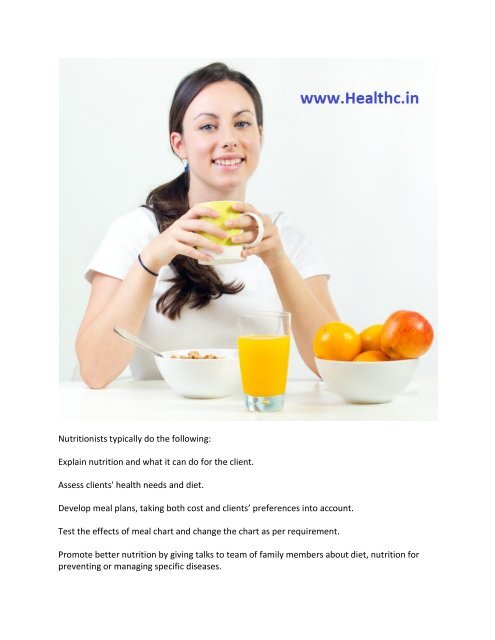 Nutritionist and Dietitians at Home in Mumbai