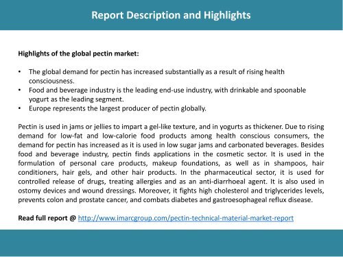 Global Pectin Market Share, Size, Volume and Forecast 2017-2022