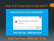 How To Fix Acer Error Code 0x241 Call 18005603159