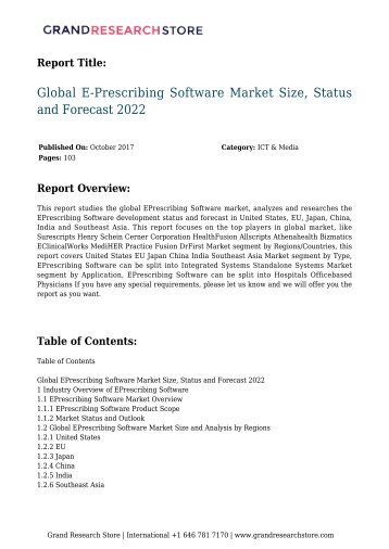 Global E-Prescribing Software Market Size, Status and Forecast 2022