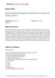 Global Gesture Recognition Market Size, Status and Forecast 2022