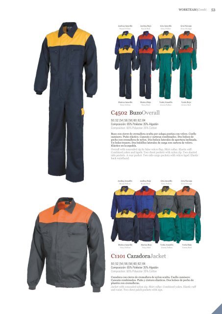 Catálogo de ropa laboral Combi
