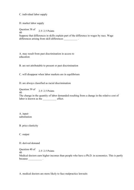 C13 Microeconomics Online Exams 1-8 Answers (Ashworth College)