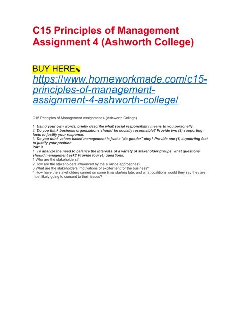 C15 Principles of Management Assignment 4 (Ashworth College)