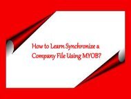 How to Learn Synchronize a Company File Using MYOB?