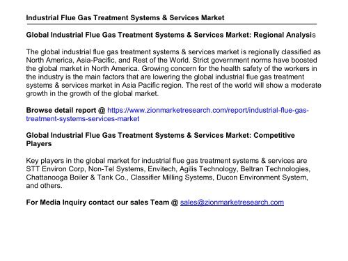 Global Industrial Flue Gas Treatment Systems &amp; Services Market, 2016–2024