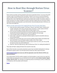 How to Boot Disc through Norton Virus Scanner?