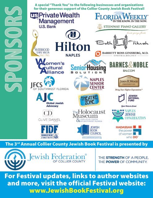 Jewish Book Festival brochure