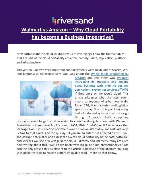 Walmart vs Amazon – Why Cloud Portability has become a Business Imperative