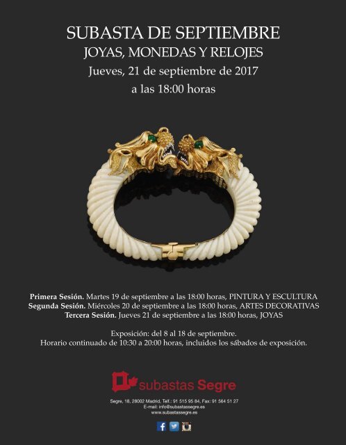 Subasta joyas Septiembre 2017