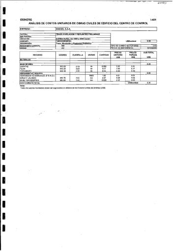 analisis costos unitarios edificio