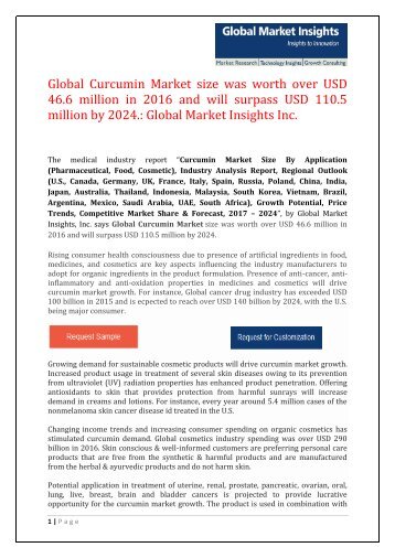 Curcumin Market