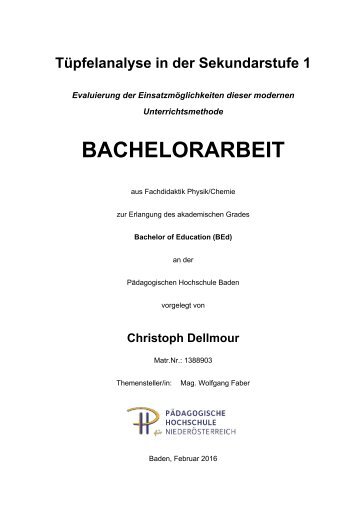 Bachelorarbeit Dellmour Christoph Tüpfelanalyse