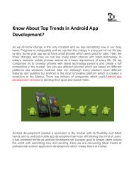 Know About Top Trends in Android App Development