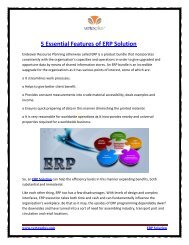 5 Essential Features of ERP Solution