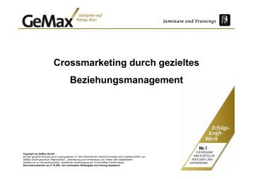 Crossmarketing durch gezieltes Beziehungsmanagement Ebook 2