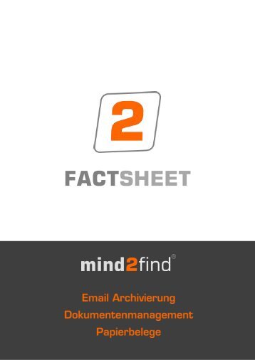 Factsheet mindfind® // Email Archivierung // DMS // Papierbelege