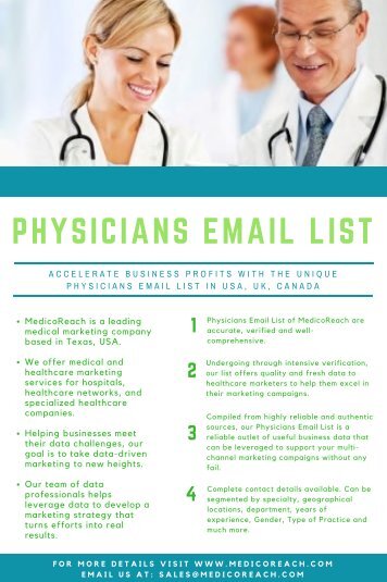 Physicians Email List - Physician Mailing List - Verified Database