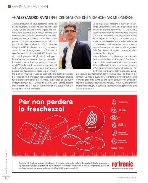 Tecnologie Alimentari 6 Settembre 2017