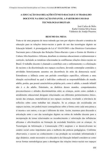 CADERNO DE RESUMOS do II SIICS