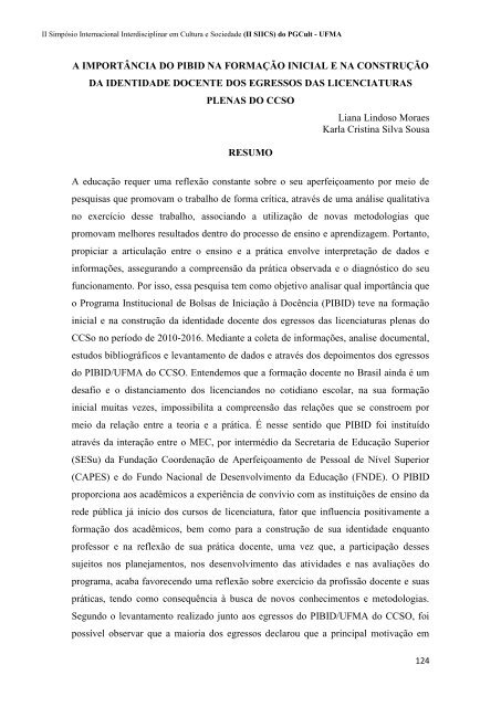 CADERNO DE RESUMOS do II SIICS