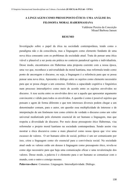 CADERNO DE RESUMOS do II SIICS