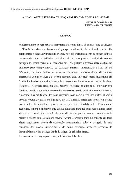 CADERNO DE RESUMOS do II SIICS