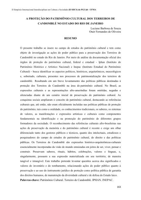 CADERNO DE RESUMOS do II SIICS