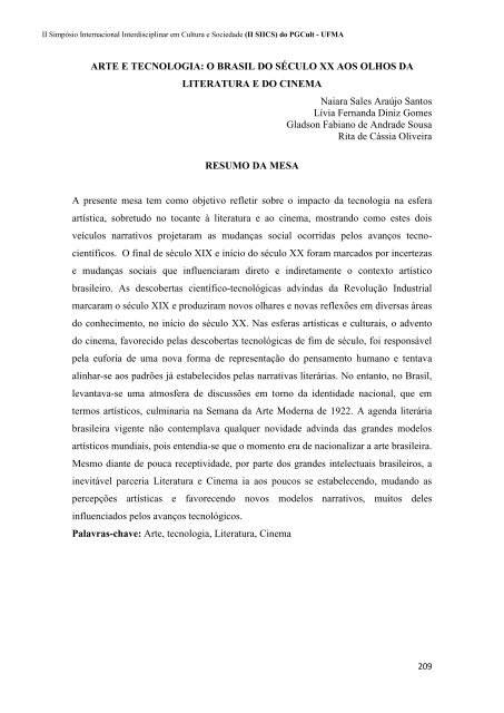 CADERNO DE RESUMOS do II SIICS