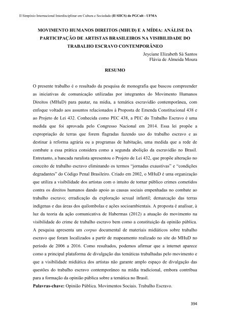 CADERNO DE RESUMOS do II SIICS