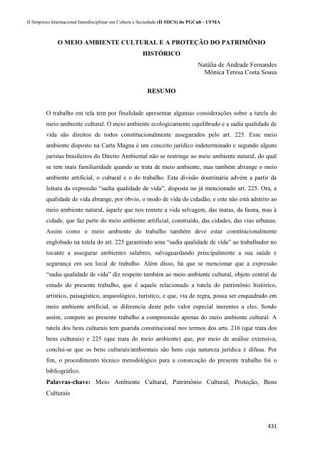 CADERNO DE RESUMOS do II SIICS