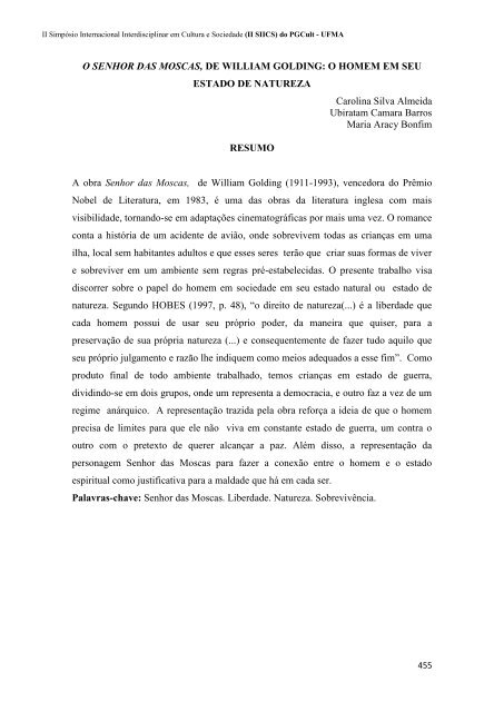 CADERNO DE RESUMOS do II SIICS