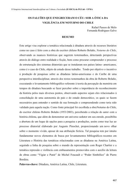 CADERNO DE RESUMOS do II SIICS