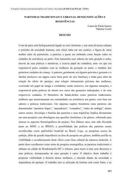 CADERNO DE RESUMOS do II SIICS