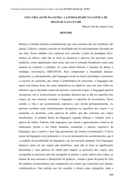 CADERNO DE RESUMOS do II SIICS