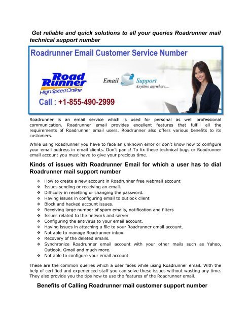 Roadrunner Email Support Number +1-855-490-2999