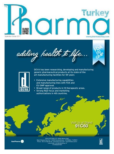 Pharma Turkey Dergisi Eylül – Ekim  2017 Sayısı