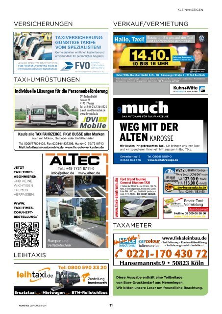 Taxi Times DACH - September 2017