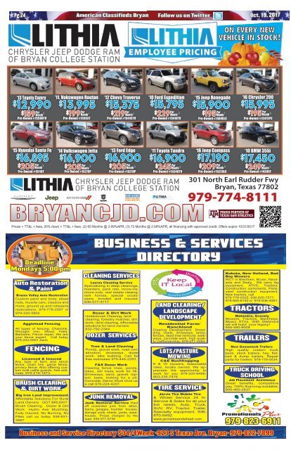 American Classifieds Oct. 19th Edition Bryan/College Station