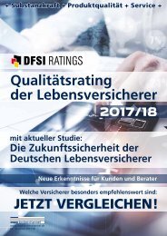 DFSI-Studie: Qualitätsrating der Lebensversicherer 2017/18
