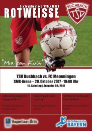 Stadionzeitung TSV Buchbach -FC Memmingen