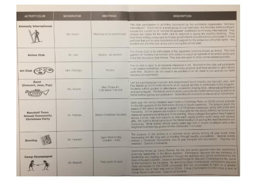 Co-curricular Opportunities