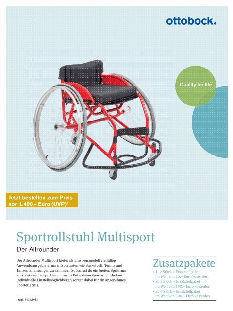 Sport + Mobilität mit Rollstuhl 09/2017