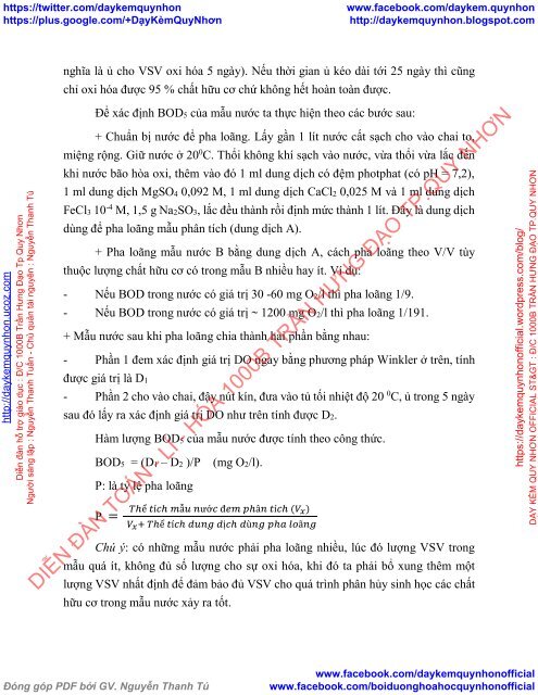 THẢO LUẬN HÓA MÔI TRƯỜNG CHỦ ĐỀ ĐÁNH GIÁ CHẤT LƯỢNG NGUỒN NƯỚC BỘ MÔN CÔNG NGHỆ KỸ THUẬT MÔI TRƯỜNG MTA