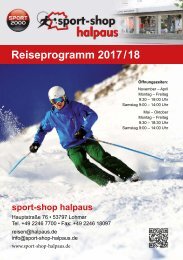 Reiseprogramm Halpaus 2017:18