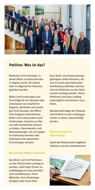 Petitionsausschuss und Petitionsrecht - Faltblatt