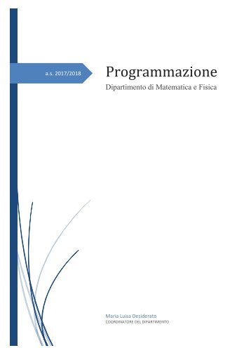 Programmazione del Dipartimento di Matematica e Fisica